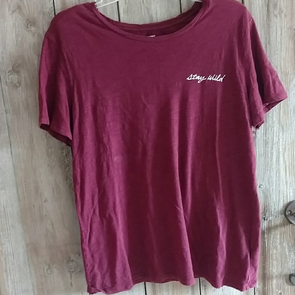 Old Navy Stay Wild Maroon Tee